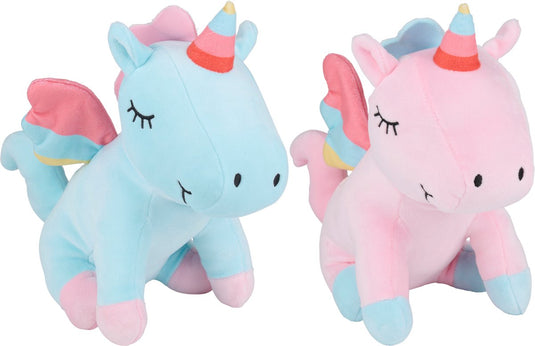 Merkloos sans marque eddy toys pluche eenhoorn knuffel - eenhoorn knuffel met vleugels - pluche knuffel speelgoed - knuffel eenhoorn assorti kleuren - 15 x 25 x 24 cm - 1 willekeurige kleur