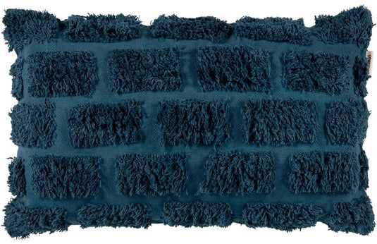 Vtwonen tufted sierkussen - 30x50 cm - donker blauw
