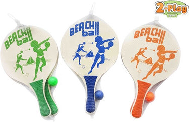 Gametime beachballset 38 x 24 cm hout blauw 3-delig