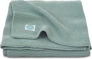 Jollein - deken wieg 75x100cm - wiegdeken, wiegdekentje, dekentje baby - basic knit - forest green