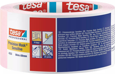 Tesa precision sensitive 04333-00021-02 maskeertape präzisionskrepp lichtroze (l x b) 50 m x 50 mm 1 stuk(s)