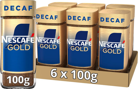 Nescafé gold decafé oploskoffie - 6 potten x 100g