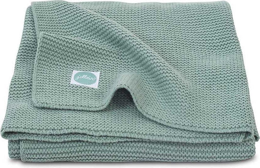 Jollein baby deken ledikant 100x150cm - basic knit - forest green