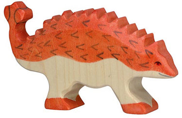 Holztiger dinos - ankylosaurus - 13x2x7cm - houten figuur - handgemaakt