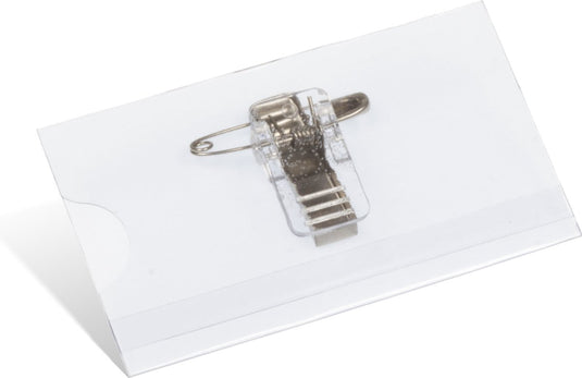 Kangaro naambadge - 40x75mm - met clip, speld en insteekkaartjes wit - doos 24 stuks