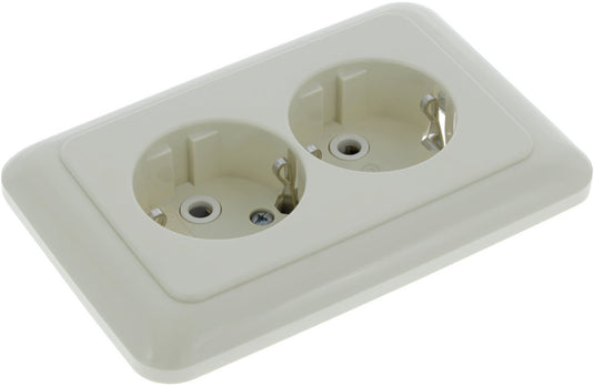 Busch-jaeger si inbouw wandcontactdoos (wcd) ra 2-voudig ra vlak model crème