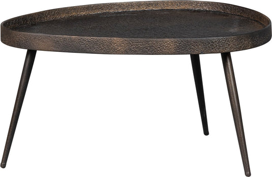 Woood crude bijzettafels - zink - antique bronze - 39x71x52