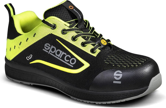 Sparco cup nurburg – lichtgewicht s1p veiligheidsschoen met ademend jacquard en sportieve stijl - zwart 43