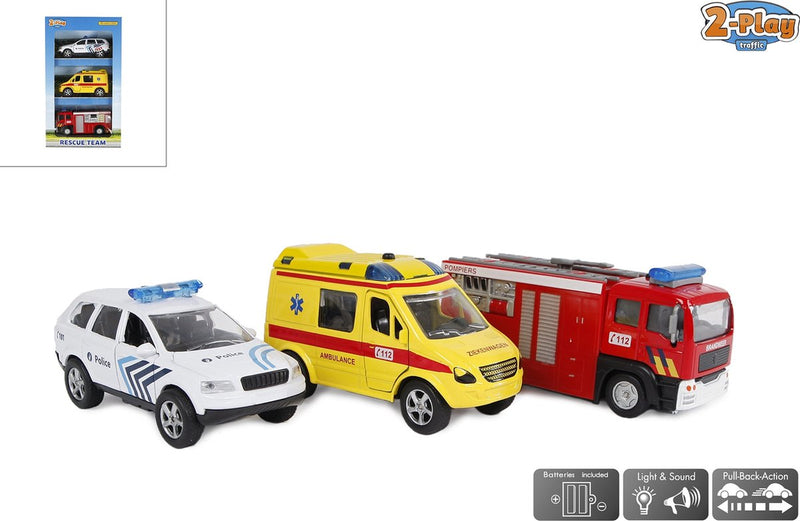 Afbeelding laden in galerijviewer, 2-play die-cast hulpdienst voertuigen belgië
