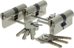 Starx profielcilinder vernikkeld 60mm gelijksluitend skg2