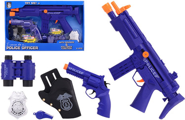 Johntoy politie speelset deluxe met geluid blauw 6-delig