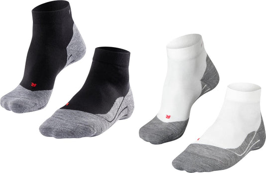 Falke ru4 short 2-pack hardloopsokken anti blaren, gemiddelde padding katoen multipack sportsokken dames veelkleurig - maat 37-38
