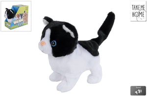Take me home interactieve looppoes zwart wit, 15,5cm