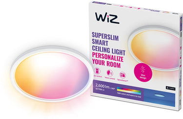 Wiz plafondlamp superslim - diameter: 43 cm - gekleurd en wit licht - slimme led verlichting - geïntegreerde led - 22w - wit - wi-fi
