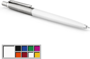 Parker jotter originals balpen | klassieke witte afwerking | medium punt | blauwe inkt