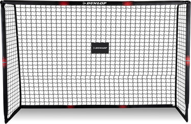 Dunlop voetbaldoel - voetbal goal 240 x 160 x 85 cm - voetbalgoal groot - buitenspeelgoed voor kinderen en volwassenen - snelle montage - voetbal training doel - metaal - zwart rood