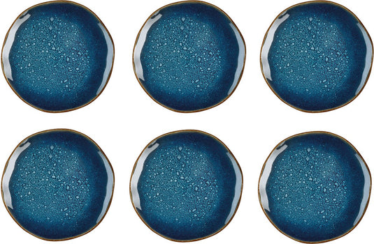 Medard de noblat - vertigo denim - dessertborden 21 cm - 6 delig - stoneware