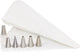 Westmark decoratiespuit, garneerset met spuitzak, met tussenstuk en 6 spuitmonden, 7 stuks, lengte: ca. 27 cm, gecoat katoen roestvrij staal, steel, wit zilver, 31002260