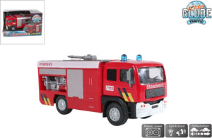 Kids globe brandweerauto tankauto metaal licht geluid 13 cm
