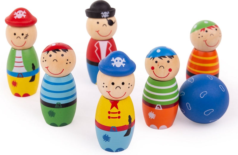 Afbeelding laden in galerijviewer, Bigjigs houten bowlingset piraten, 7dlg.
