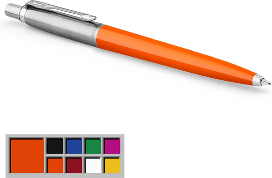 Parker jotter originele balpen | klassieke oranje afwerking | medium punt | blauwe inkt | 1 stuk