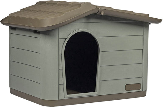 Duvo + pepita - huisdierhuis - hondenhok - bruin groen - 51x38x35cm