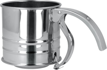 Metaltex - meelzeef - bloemzeef - poedersuiker - 225g inhoud - rvs - vaatwasserveilig - handvatklem