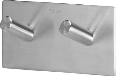 Tiger square - handdoekhaak dubbel - zonder boren - handdoekhaakjes - 3m tape - rvs geborsteld