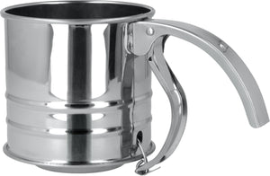 Metaltex - meelzeef - bloemzeef - poedersuiker - 225g inhoud - rvs - vaatwasserveilig - handvatklem