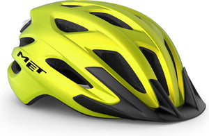 Met crossover fietshelm mannen vrouwen - stadsfietshelm volwassenen - maat xl - lime yellow allic matt