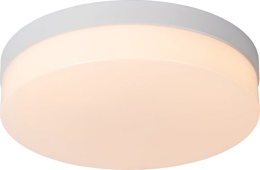 Lucide biskit - plafonnière (plafondlamp) badkamer - ø 28 cm - led - 1x18w 2700k - ip44 - bewegingssensor - wit