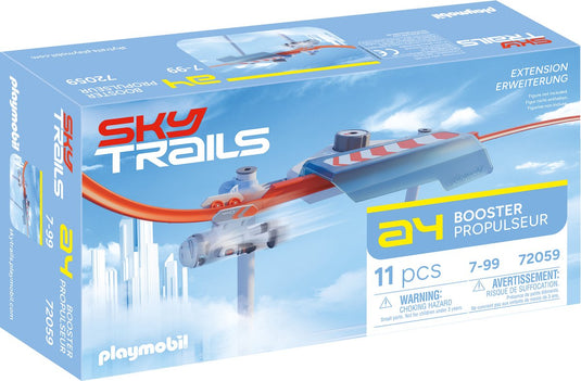 Playmobil sky trails booster - krachtversneller met katapultfunctie - meer actie op de baan - voor sky trails-banen - leeftijd 7+ - 72059