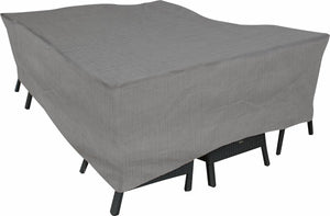 Eurotrail waterdichte hoes voor tuintafel met stoelen, cantonic 250x175x100cm, grijs