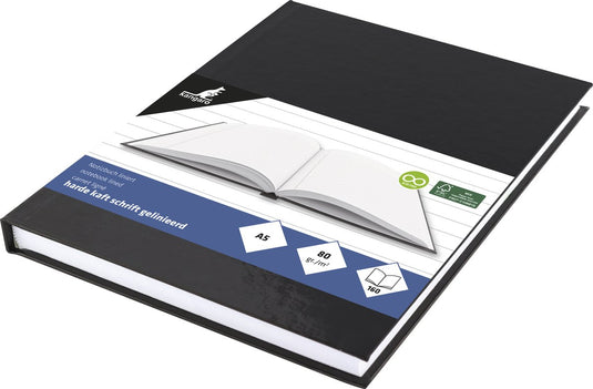 Kangaro schoolschrift - a5 - lijn - 160 pagina's - 80 grams - harde kaft - zwart