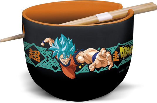 Stor dragon ball - super saiyan blue goku en vegeta ramenkom met eetstokjes