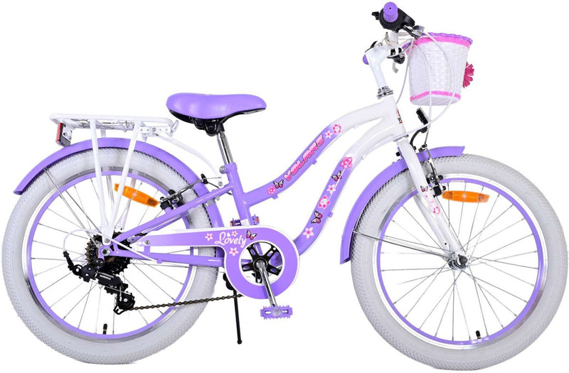 Afbeelding laden in galerijviewer, Volare lovely kinderfiets - meisjes - 20 inch - paars - 7 versnellingen
