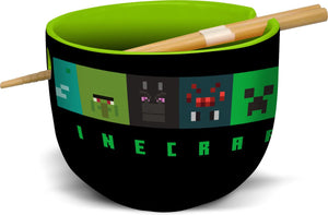 Stor minecraft - personages gezichten ramenkom met eetstokjes