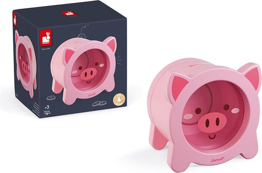 Janod - houten spaarpot - schattig varken