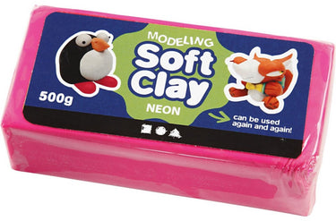 Creativ company cc soft clay 500 gr neon roze