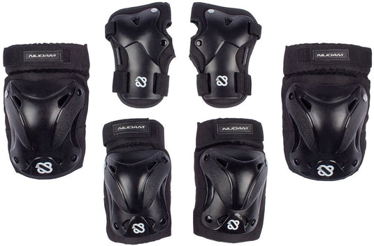 Nijdam skate beschermset senior - ink shield - zwart zilvergrijs - s