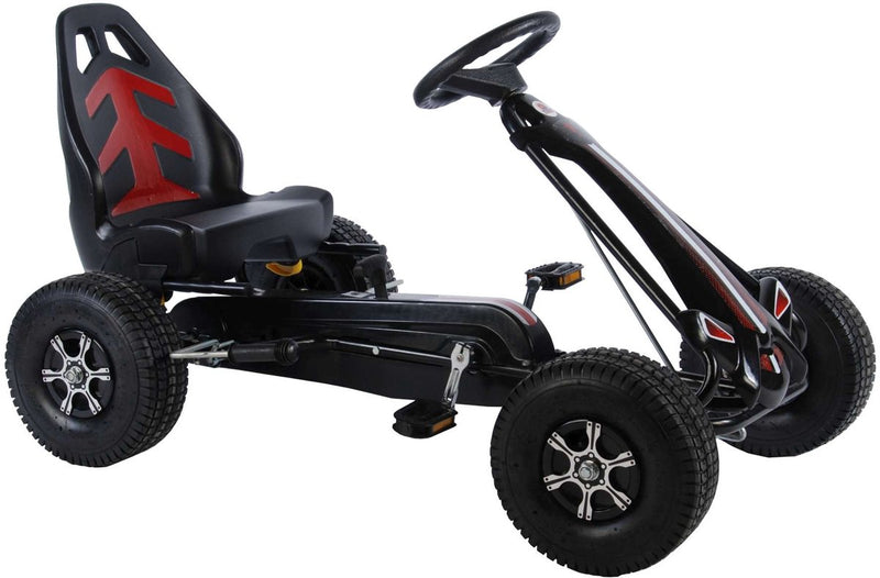 Afbeelding laden in galerijviewer, Volare go kart racing car - jongens - groot - luchtbanden - zwart
