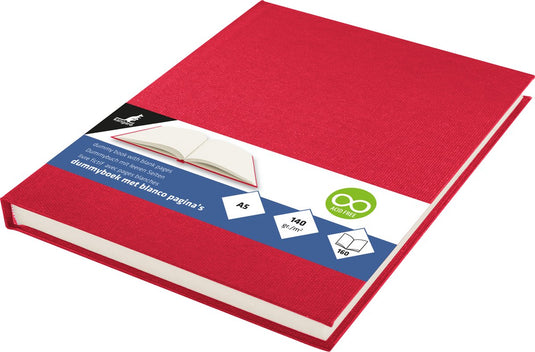 Kangaro dummyboek - a5 - rood - 160 blanco pagina's - hard linnen cover - k-5361