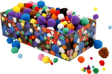 Creativ company http: www.cchobby.nl pompons-d-5-40-mm-ca-720-stuk-diverse-kleuren-200-gr-1-doos