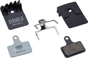 Bbb cycling discstop coolfin schijfremblokken shimano - complete set remblokken compatibel met shimano schijfremmen - organisch met koelvinnen - bbs-561c