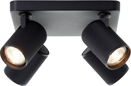Brilliant marty - plafondspot - gu10 4x5w - 3000k - zwart