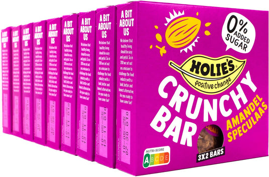 Holie's crunchy bar amandel speculaas - suikervrij en vegan - 3x2 repen