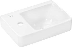 Hansgrohe xelu q - fontein - met planchet links - 360 250 - met kraangat - zonder overloop - wit