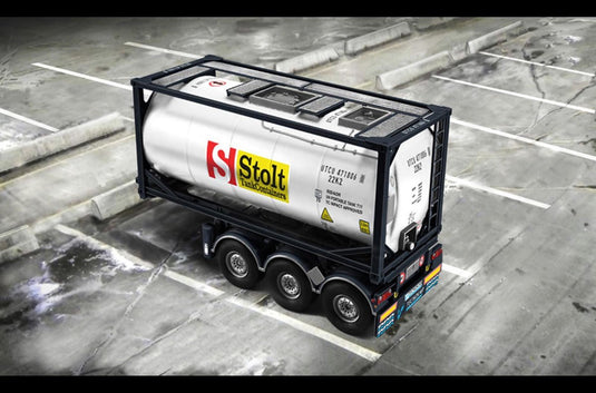 Italeri modelbouwpakket vrachtwagens - 3929 technokar trailer with 20’ ft tankcontainer plastic - 1:24 - modelbouw