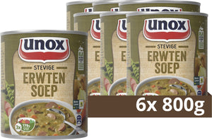Unox stevige erwtensoep blik (12x 0,8 liter)