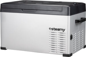 Steamy -e single zone elektrische compressor koelbox - single zone - 27 liter - 12v en 230v - voor auto en camping - zilver